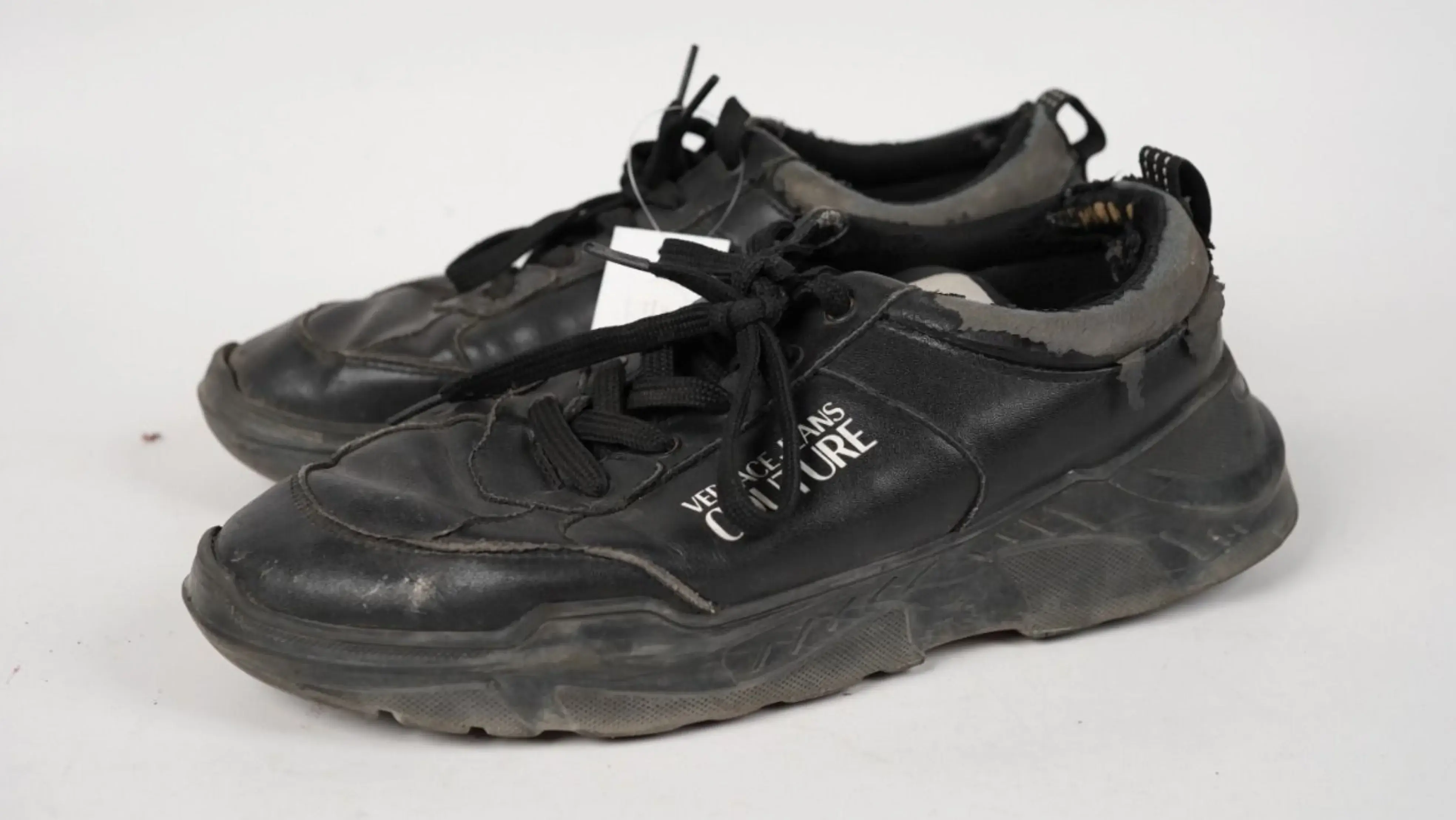 After Versace footwear PU repair and colour restoration with renewed tone and finish