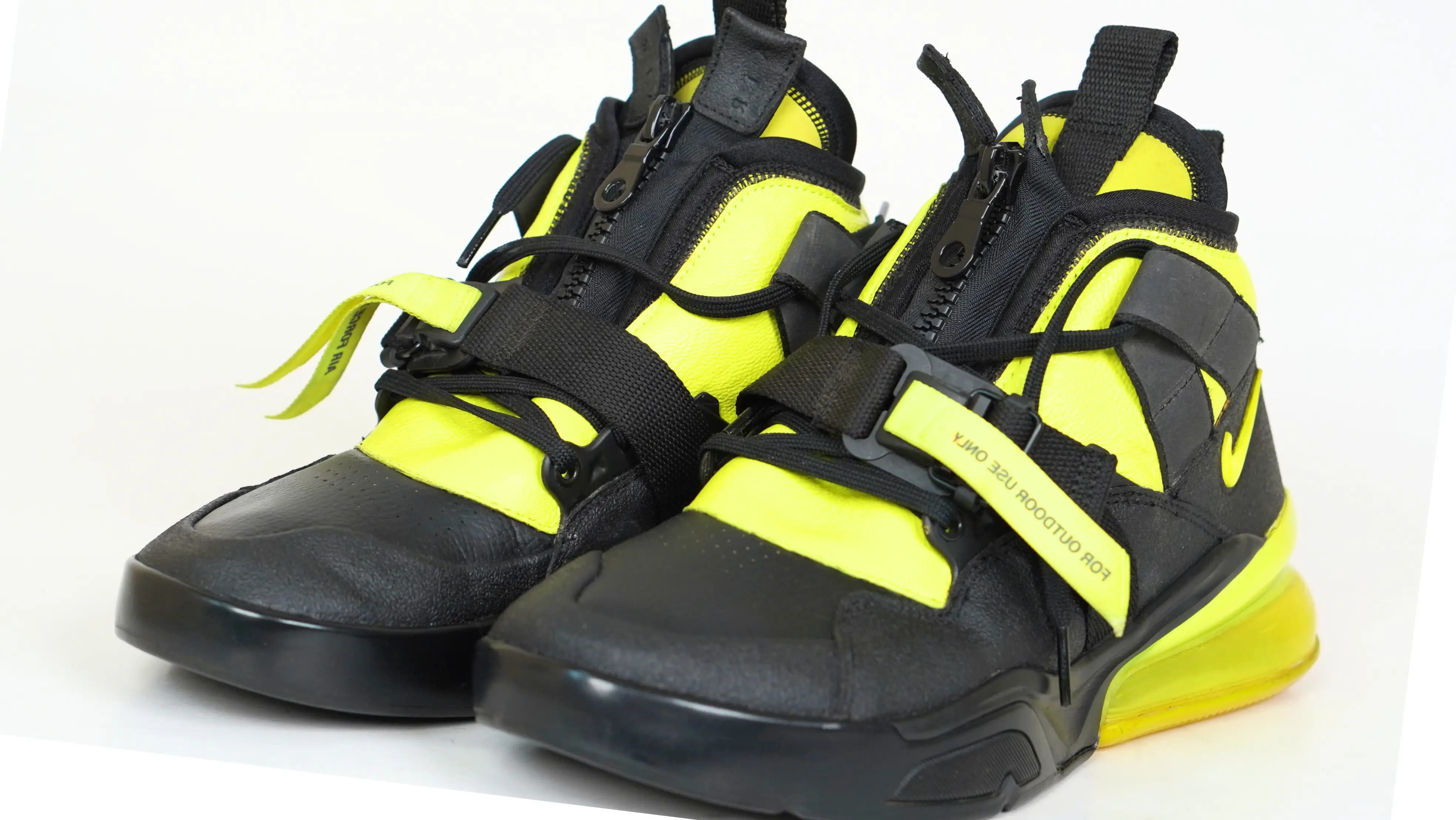 Before Nike Air Force repair showing cracked PU and faded colour